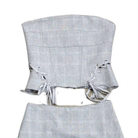 Edit By Nine - Women's Herringbone Skort & Corset Top Set