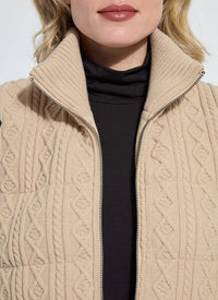 Lysse Reversible vest in blond wood - women's jacket - detail view