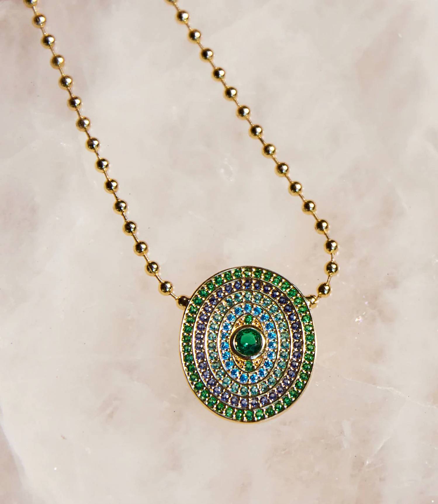 Native Gem - Women's Gemstone Disc Necklace