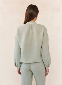 Bella Dahl - Mandarin Collar Trimmed Top