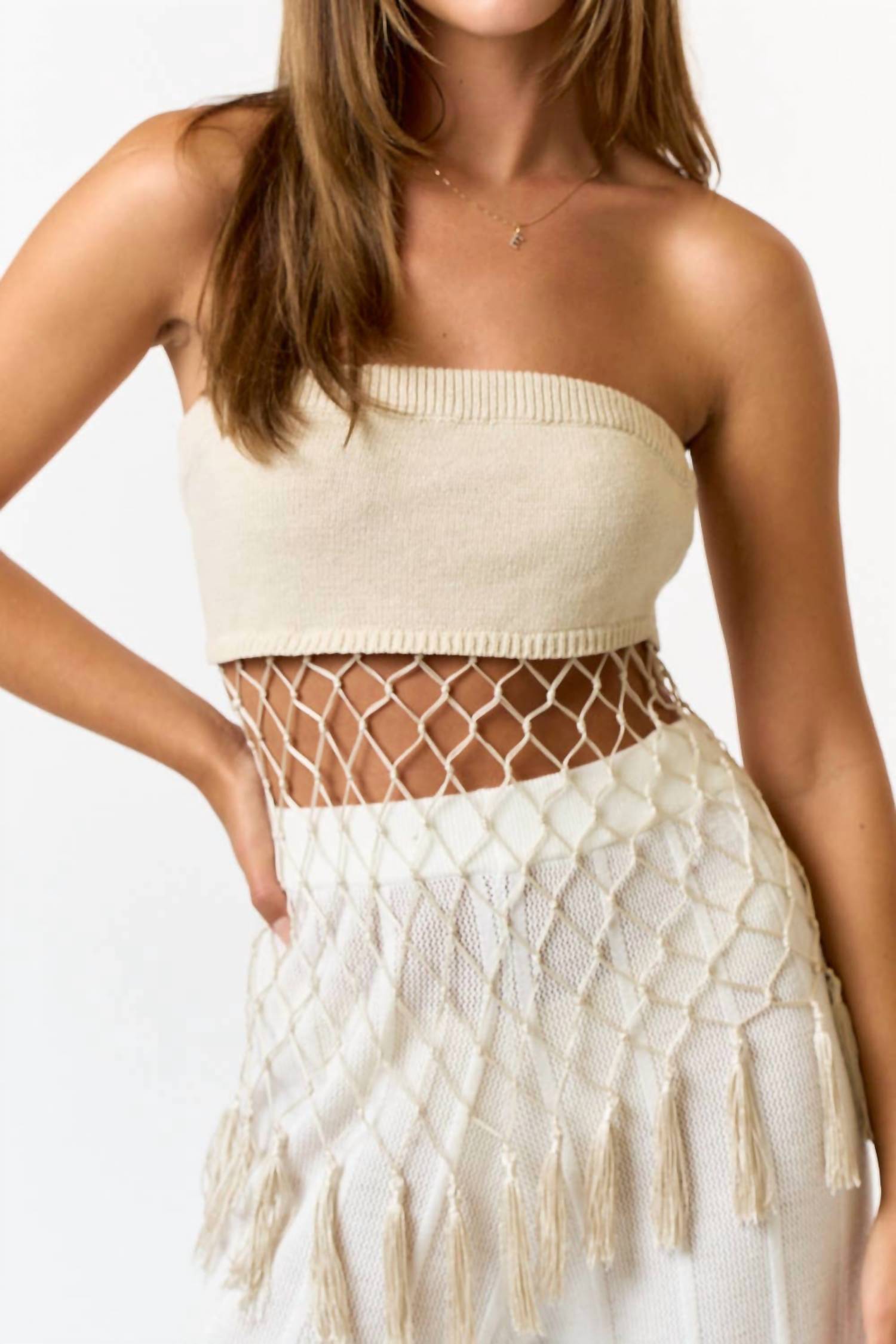 Blue Blush - Sand & Sunshine Tassel Top