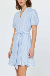 Current Air - Striped Shimmer Shirt Dress