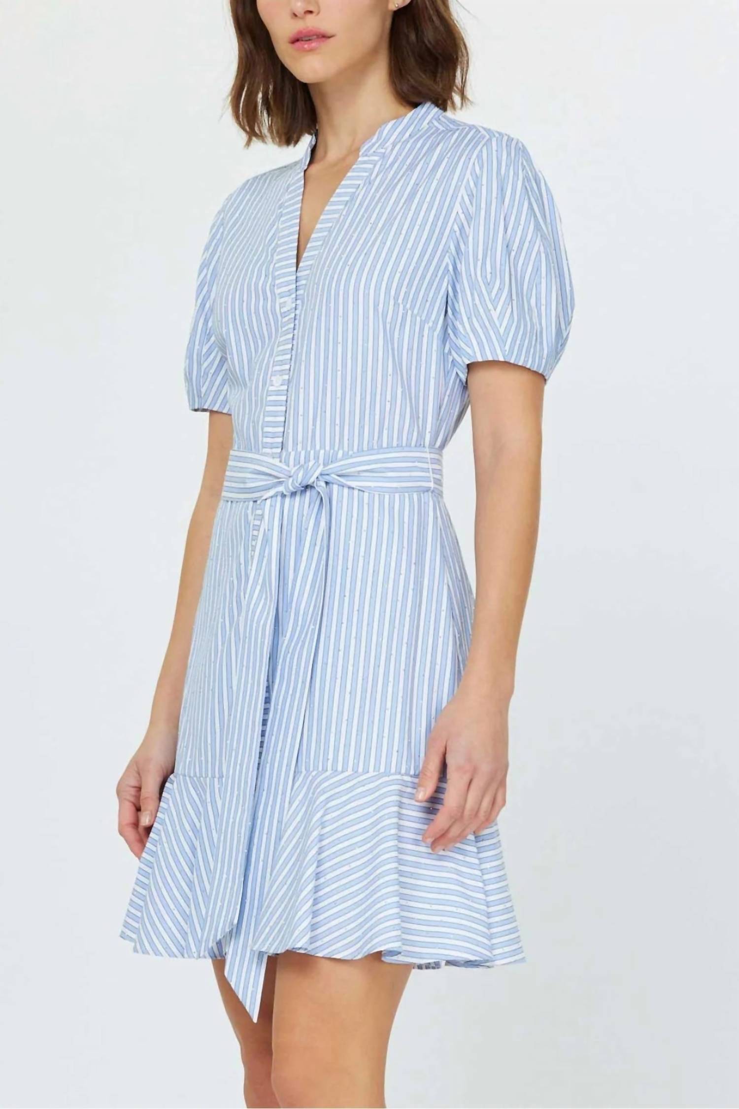Current Air - Striped Shimmer Shirt Dress