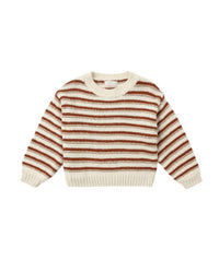 Rylee + Cru Aspen Sweater in ruby stripe - kids' sweater - detail view