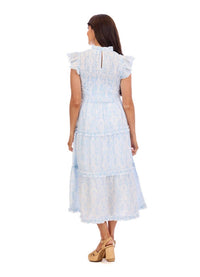 mudpie DORIAN MIDI DRESS in blue - women's dress - view 5