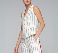 Vilagallo - Pinstripe Button Down Vest