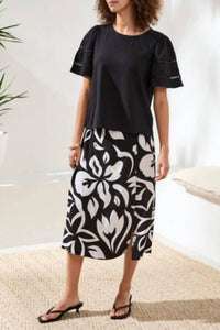 Tribal - Flutter Sleeve Crew Neck Top