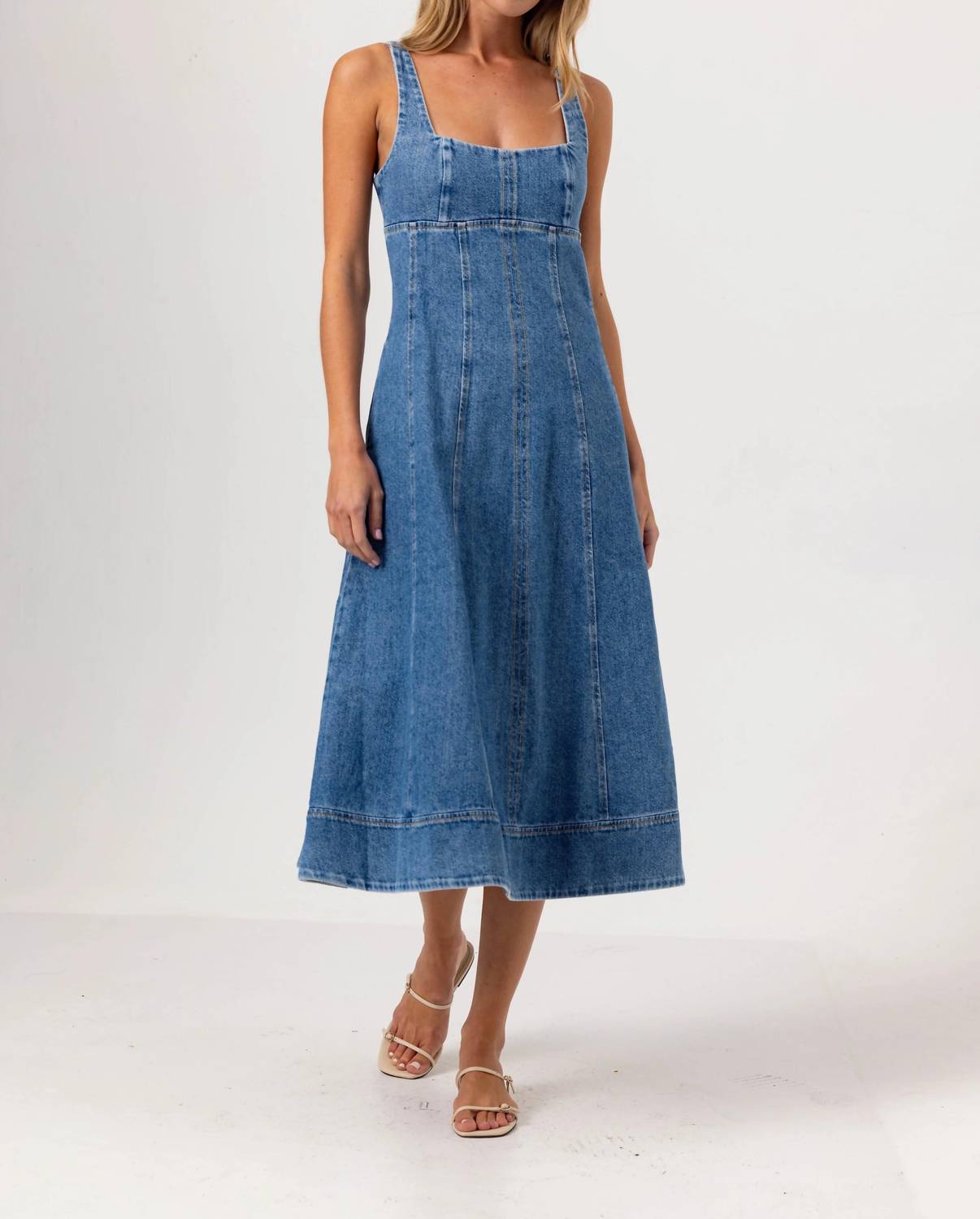 sundays Willa Midi Dress in denim - women's dress