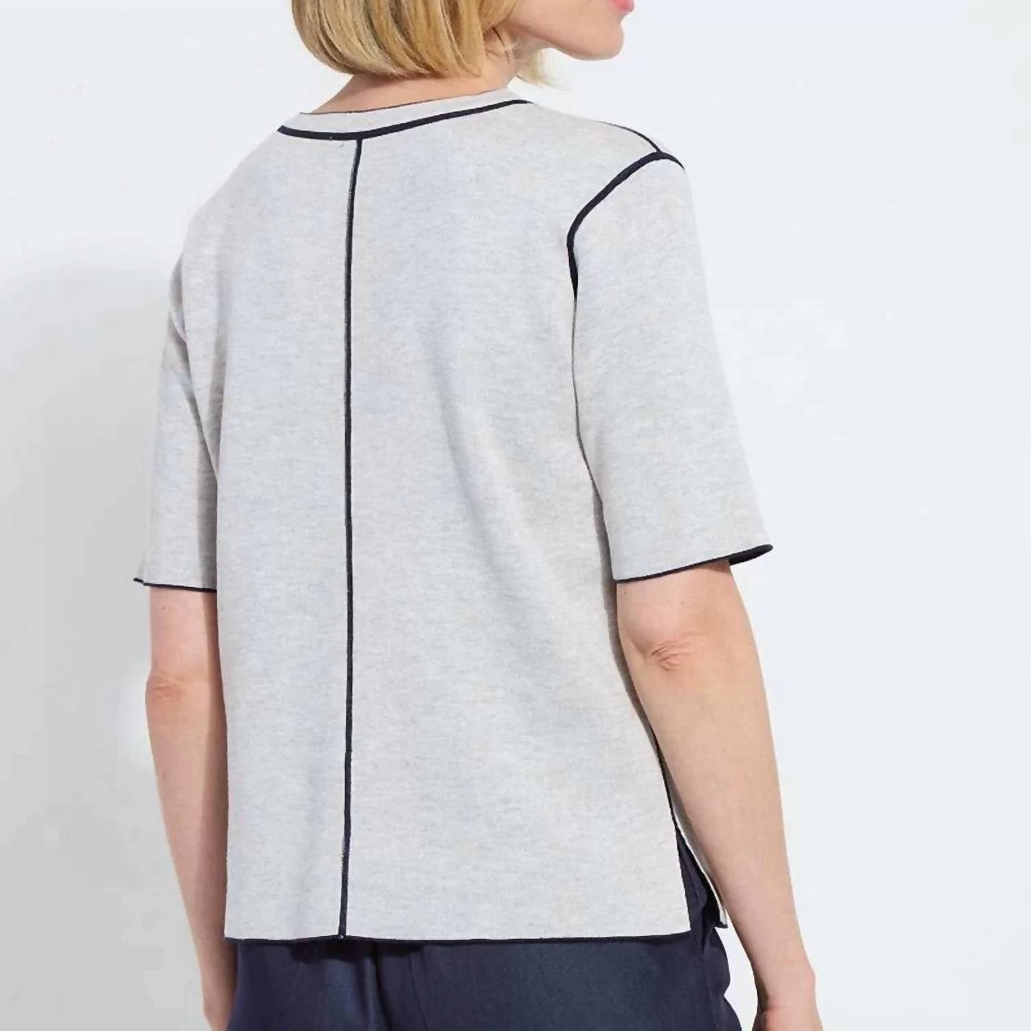 Lysse Odessa Reversible Tee in navy grey - women's t-shirt - view 5