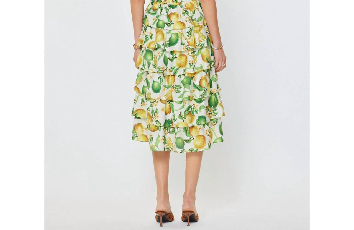 Current Air - Printed Tiered Sleeveless Midi Dress