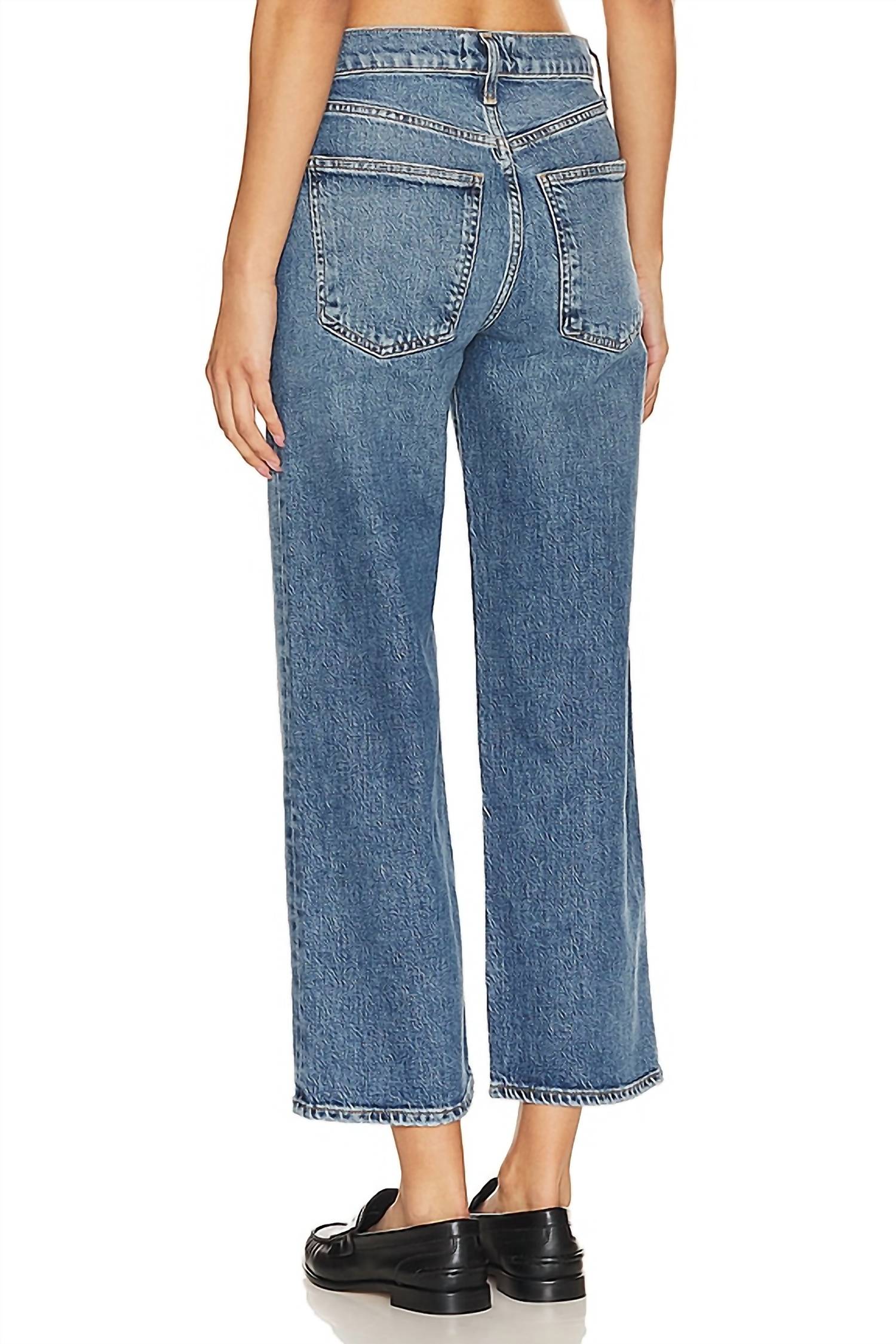 AGOLDE Women's Harper Mid Rise Crop Straight Jean in moor - women's jeans - alternate view