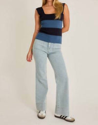 Le Lis - Wide Strap Stripe Sweater Top
