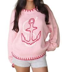 Bailey Rose - Anchor's Away Oversized Knit Pullover