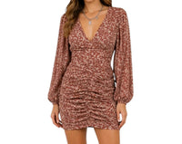 Hyfve - Animal Print Ruched Mini Dress