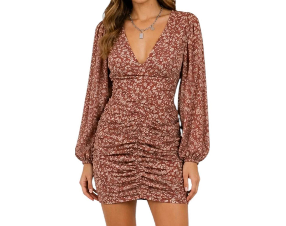 Hyfve - Animal Print Ruched Mini Dress