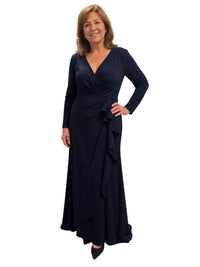 Jovani - Crepe Long Sleeve Evening Dress