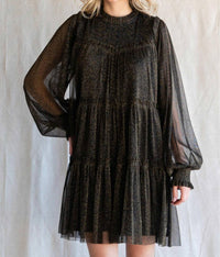 Jodifl - Long Sleeve Mesh Mini Dress
