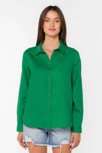 Velvet Heart - Carmine Linen Long Sleeve Linen Top