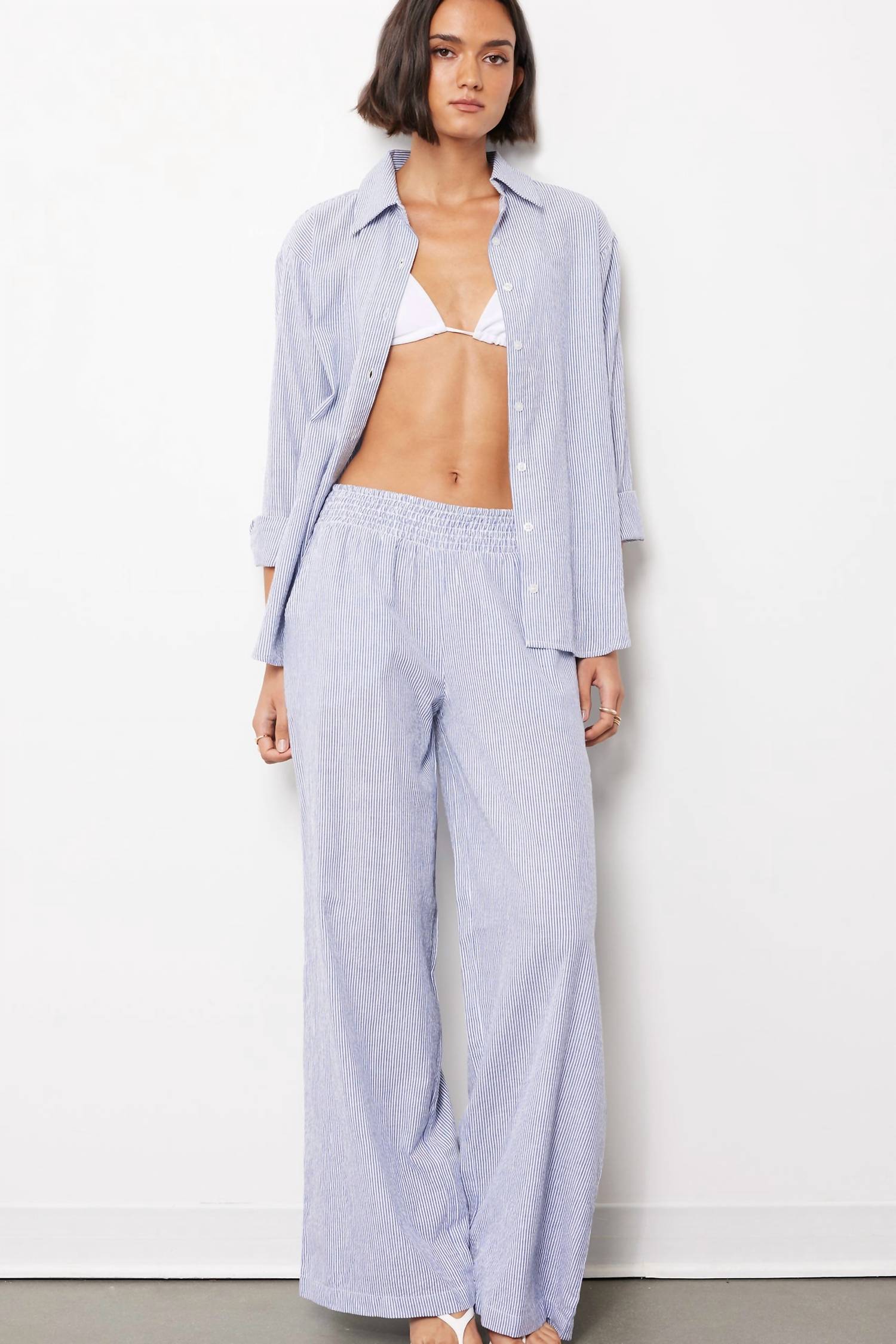 Bobi - Wide Leg Pant With Smocked Waist