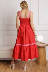 Flying Tomato - Solid Woven Midi Dress