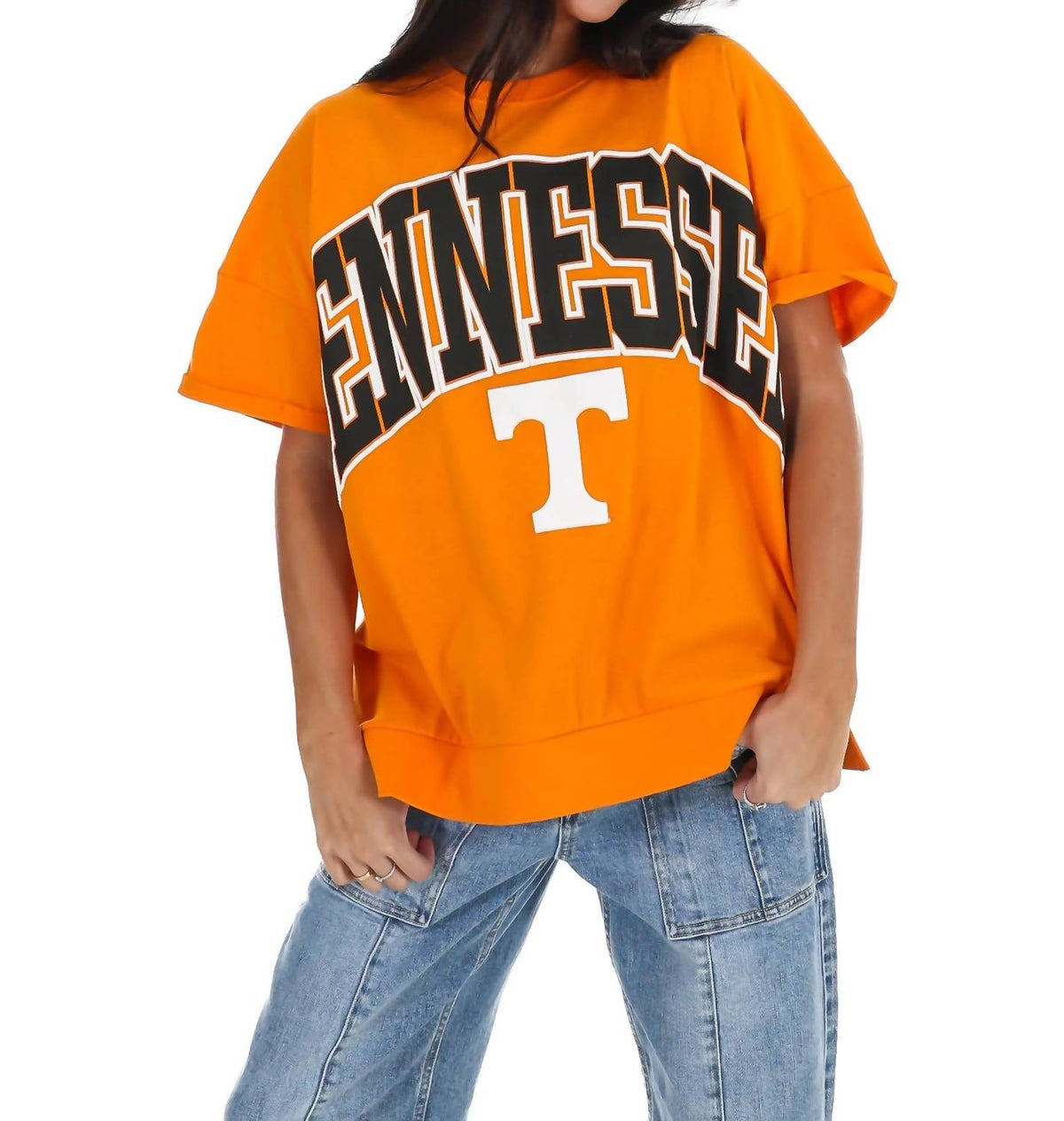 Pressbox - Tennessee Rolled Sleeve Oversized Top
