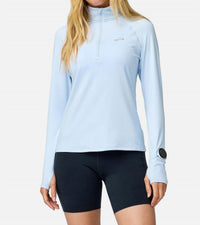 BROOKS Dash 1/2 Zip 3.0 Long Sleeved Top in halogen blue - women's top