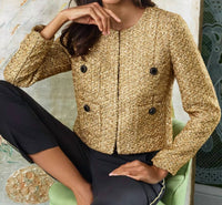 Lilly Pulitzer Rohana Jacket in gold metallic golden glow boucle - women's jacket - view 5