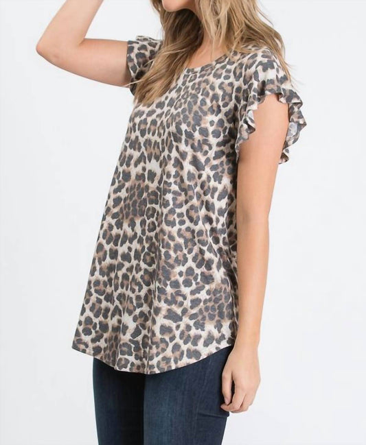 Heimish Usa - Leopard Ruffle Top - PLUS