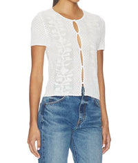 Rails - Nina Button Mesh Top
