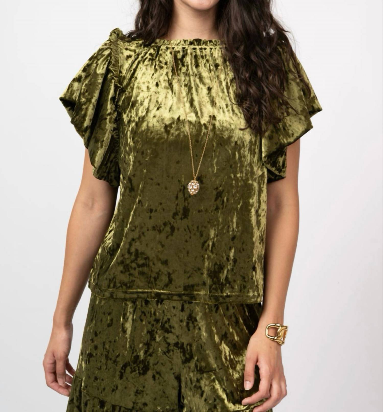 Ivy Jane - Velvet Flounce Top