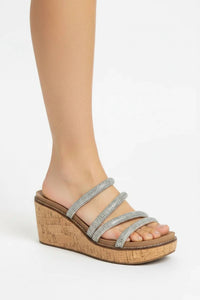Corkys Footwear - Women's Summer Glitter Strappy Wedge Sandals