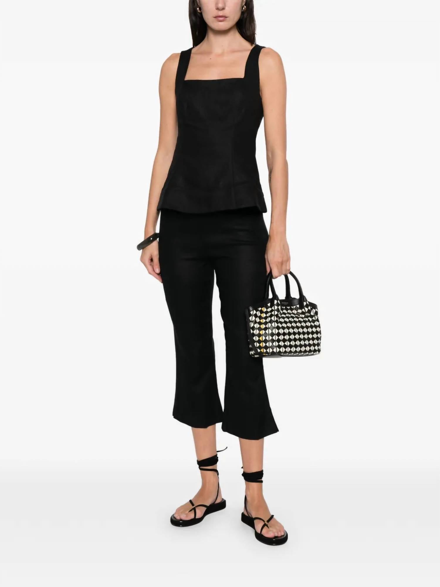 FAITHFULL THE BRAND Valeria Flared Capri in black - women's pants
