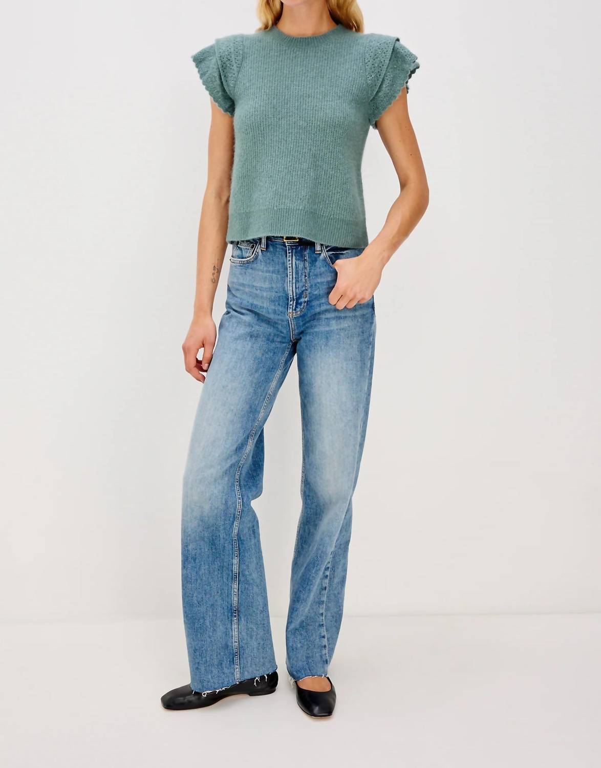 Rails Stasia Short Sleeve Top in teal - women's t-shirt