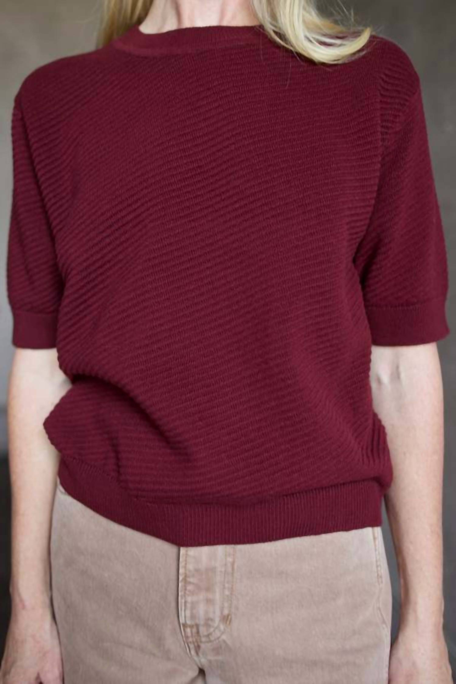 RACHEL COMEY Calibra Top in scarlet - women's t-shirt - alternate view