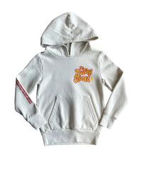 ROWDY SPROUT Girl's Rolling Stones Tongue Hoodie in bone - kids' shirt