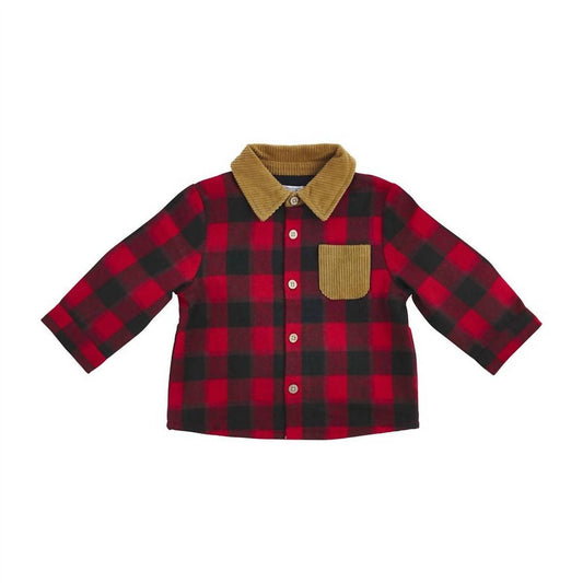 Boy's Buffalo Check Corduroy Shacket