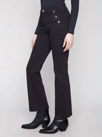 Charlie B - Flare Leg Button Pocket Pants
