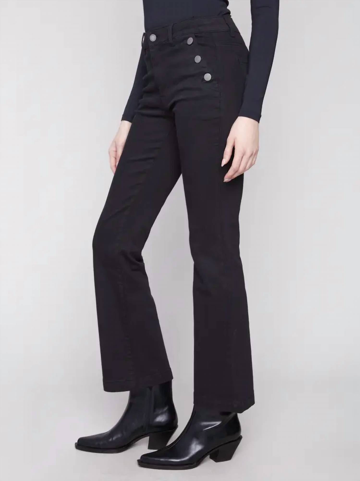 Charlie B - Flare Leg Button Pocket Pants