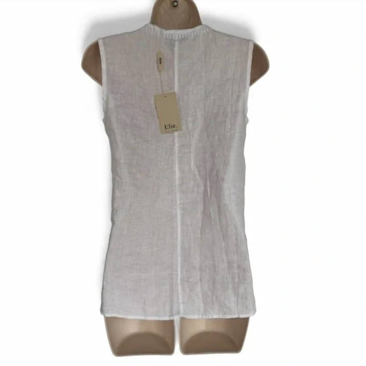 Elie Tahari - Women's Linen Embroidered Sleeveless Top