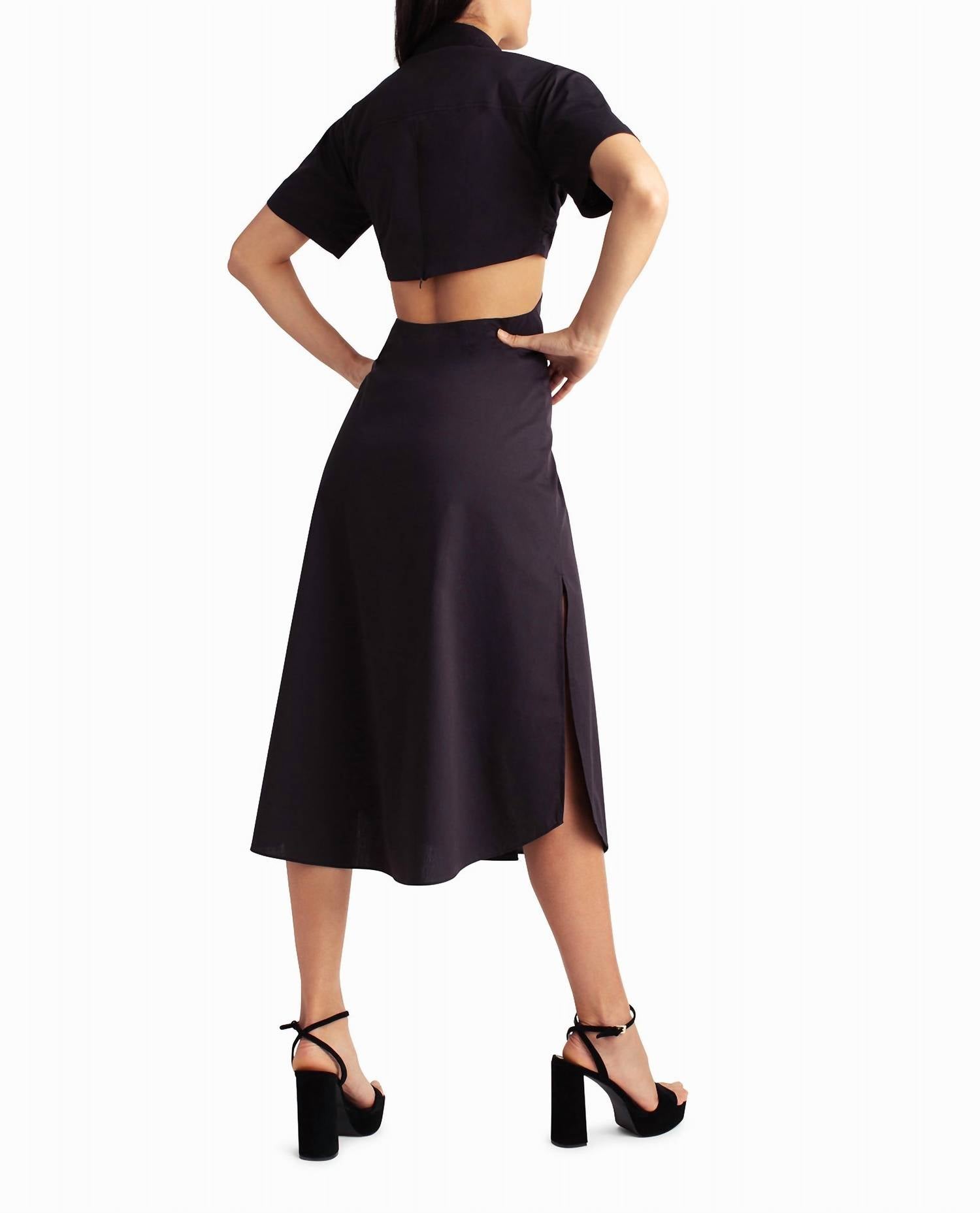 Nicole Miller - Caroline Poplin Midi Shirt Dress