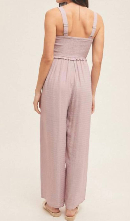 Hem & Thread - Smocked Wide Leg Flowy Jumpsuit