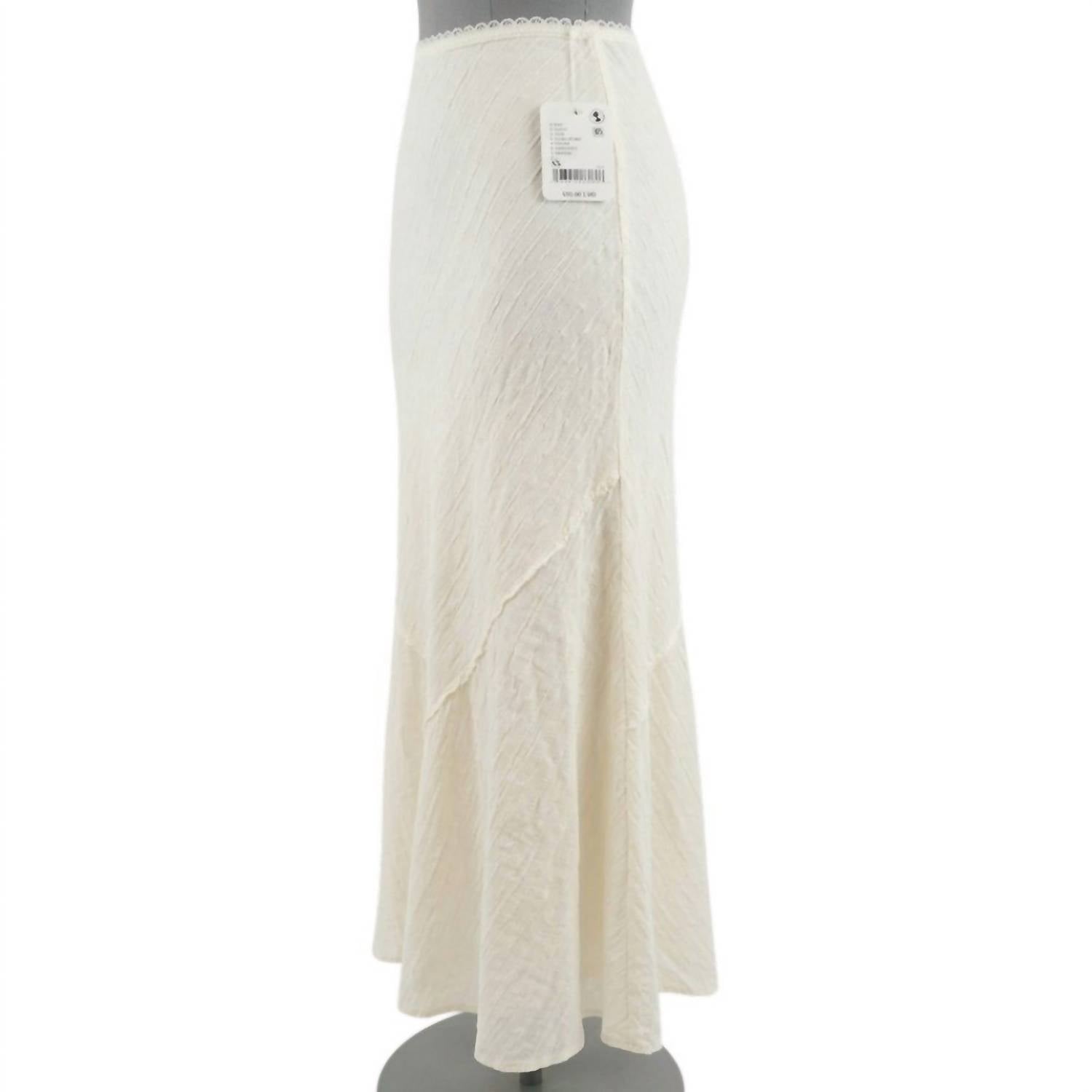 Free People intimately sweet on your bias skirt in clean ivory - women's skirt - detail view