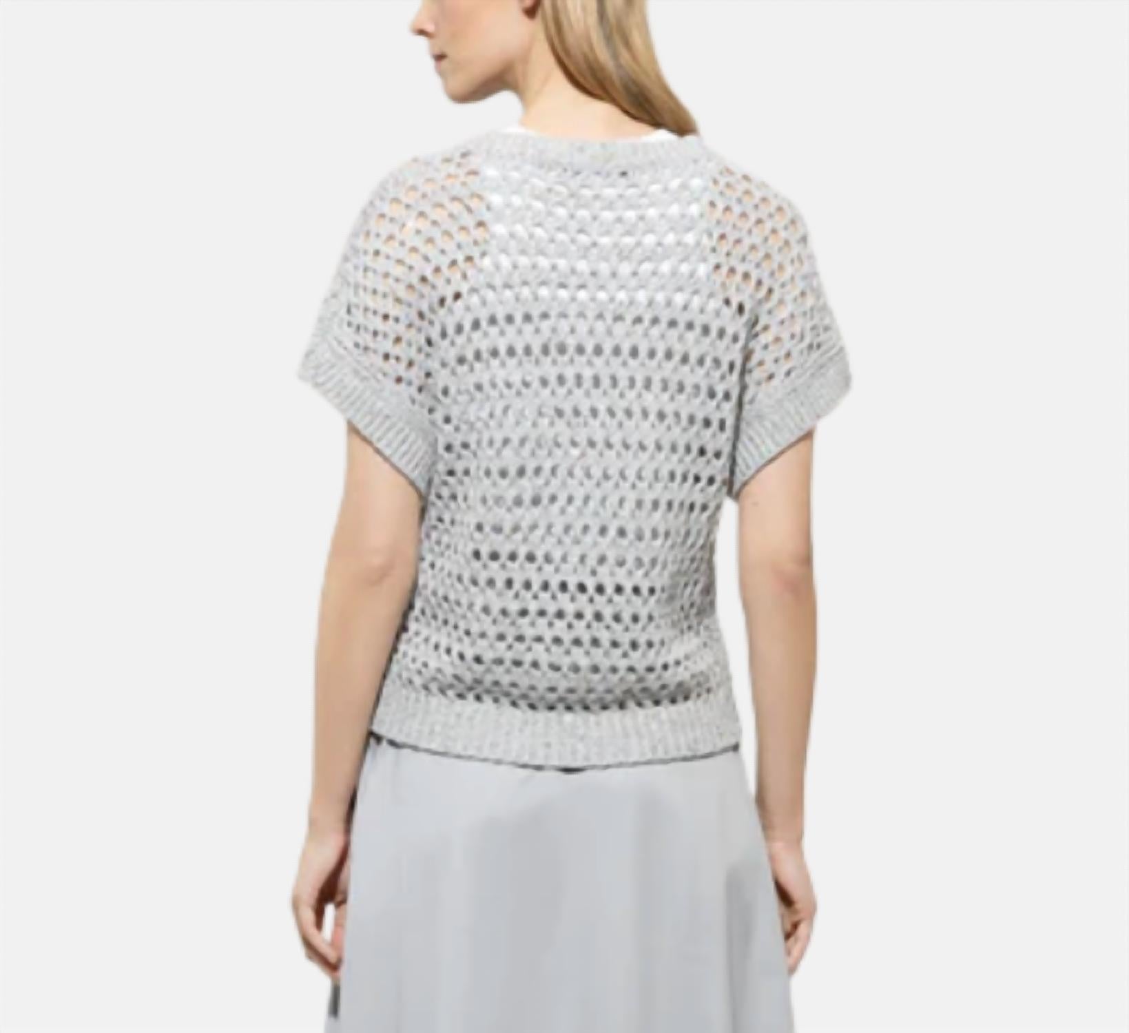 Luisa Cerano - Open Knit Short Sleeve Top