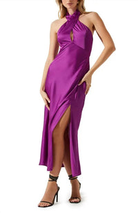 Astr - Keyhole Halter Dress