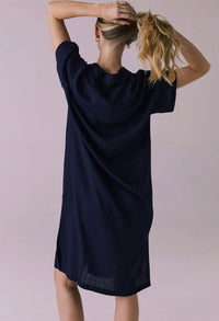 Chaser Seaside Button Up Dress in navy - women's dress - detail view