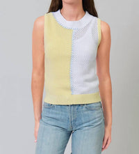 Central Park West - Birdie Two Toned Whipstitch Shell Top