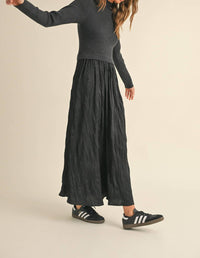 Miou Muse - Shay Sweater Combo Maxi Dress