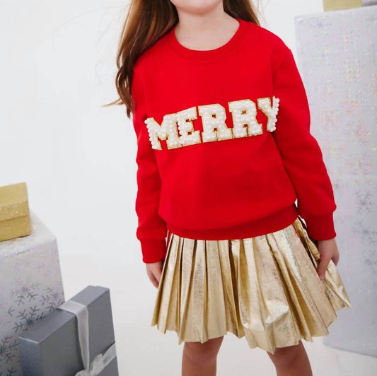 Lola + The Boys - Girls Merry Pearl Sweatshirt