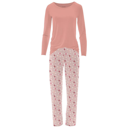 Kickee - Women's Long Sleeve Tee & Pajama Pants Set