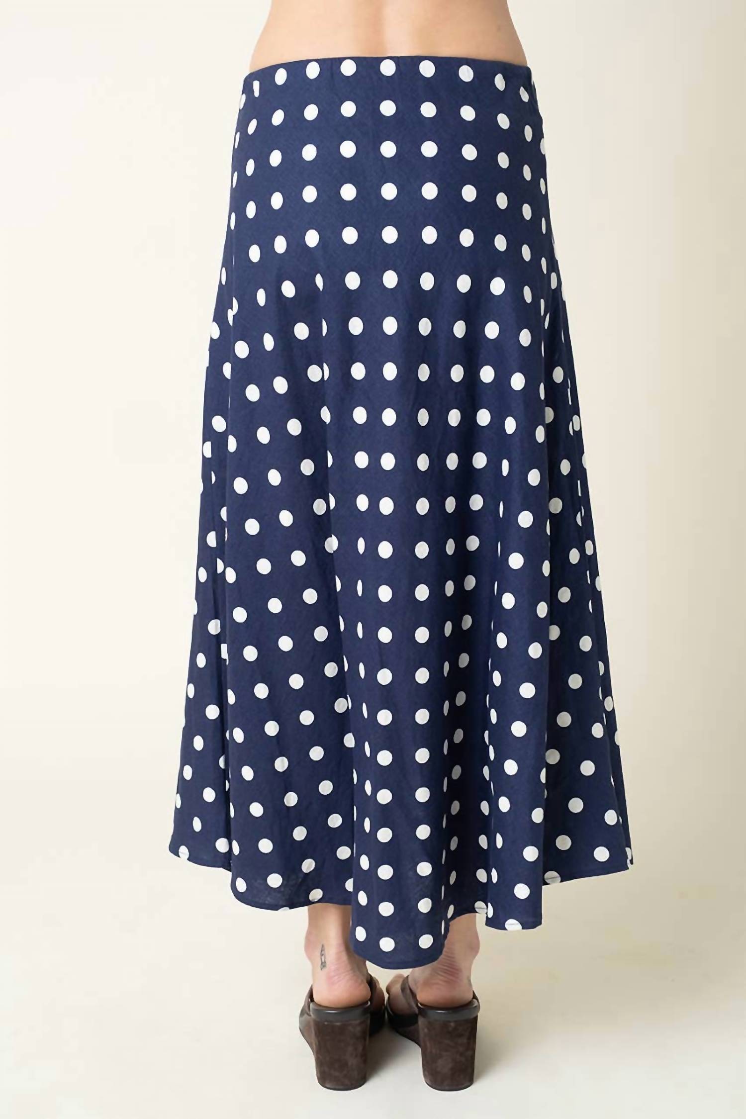 Olivaceous - Marisa Polka Dot Maxi Skirt